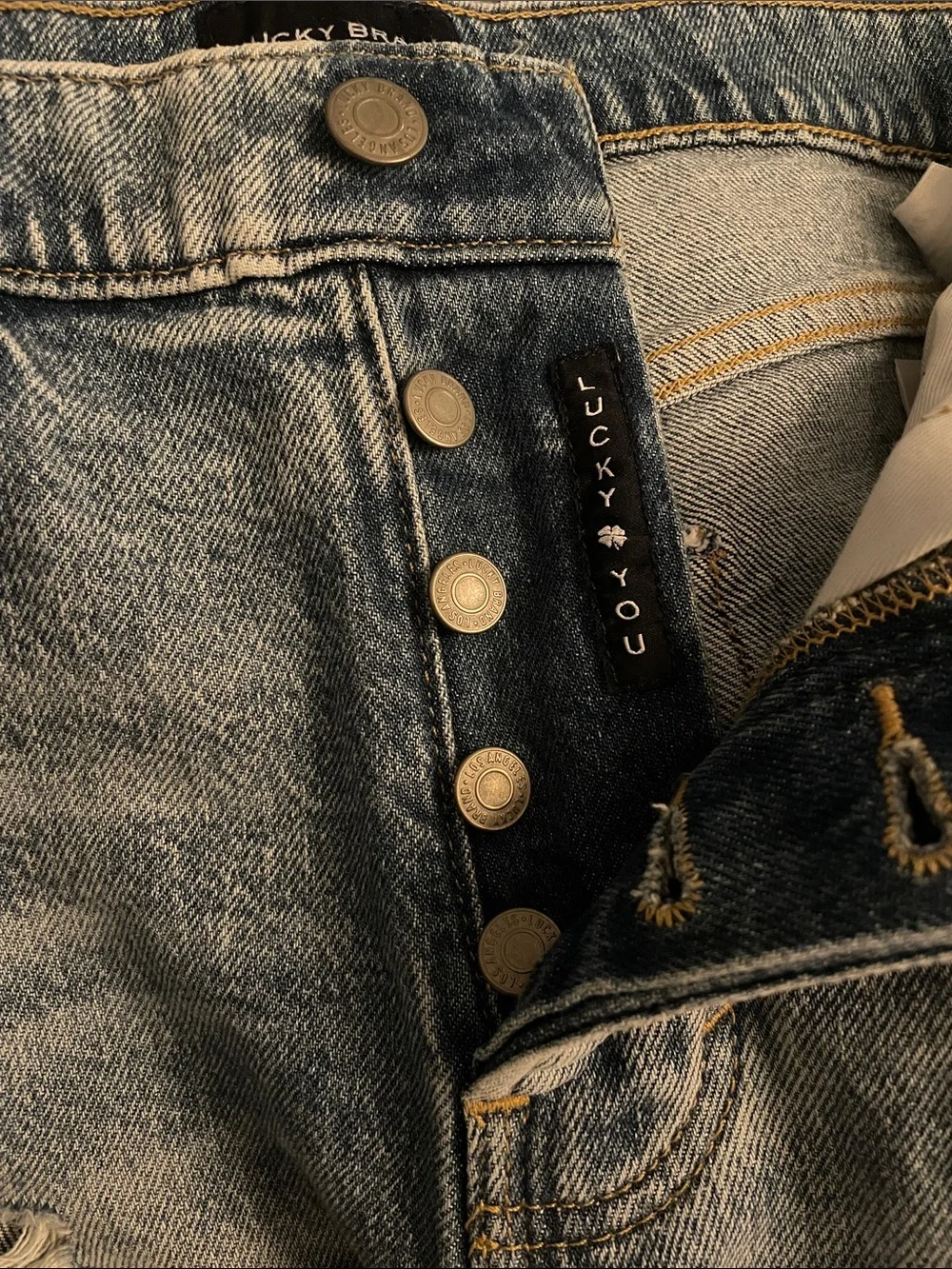 NWOT Lucky Brand 90’s Loose Short Light Blue Denim Jean Cut Off Long Shorts
